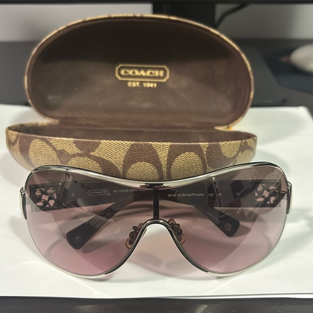 Coach Reagan HC 7005B (L016) Women's Purple and Silver Sunglasses